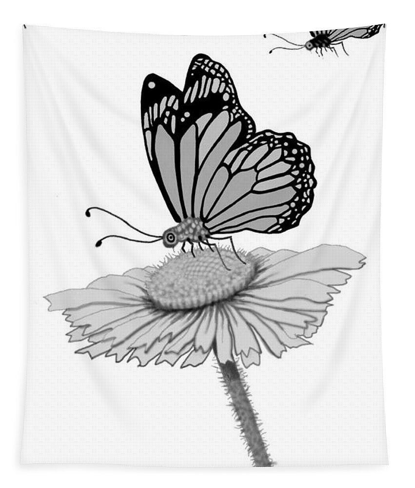 Butterfly Tapestry featuring the digital art Butterfly Friends by Carol Jacobs