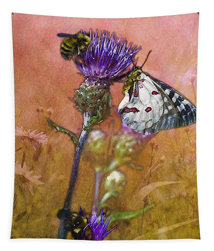 Bee Tapestry featuring the photograph Butterfly Winged Rhapsody in Bee Minor by Belinda Greb
