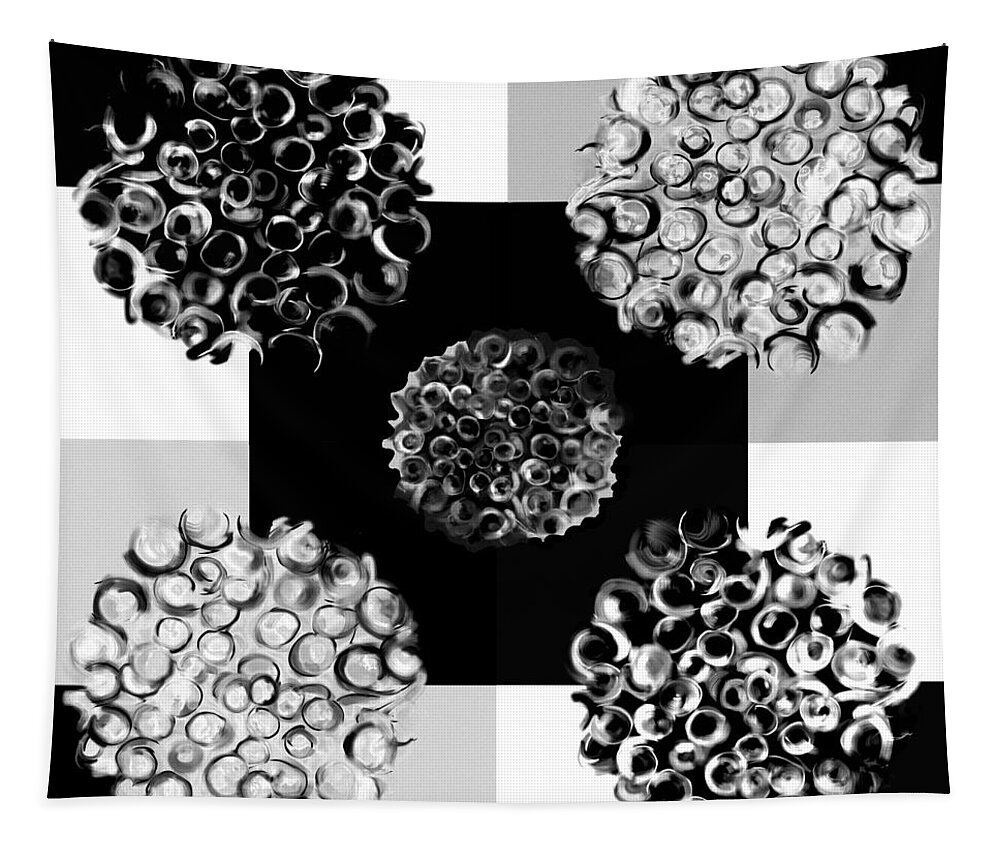 Abstract Tapestry featuring the digital art BW Spreeze by Christine Fournier