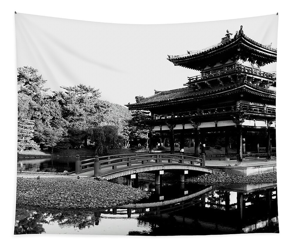 Byodo-in Tapestry featuring the photograph Byodo-in - featured on 10-yen coin by Jacqueline M Lewis