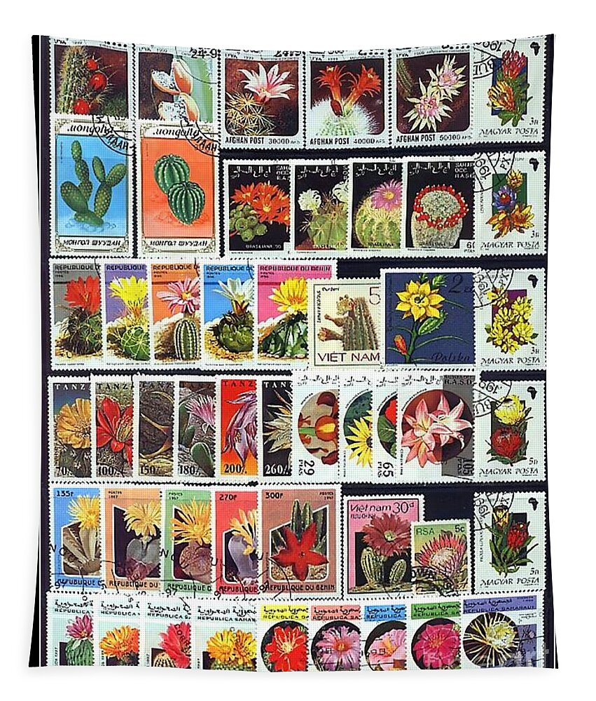 Stamp Tapestry featuring the photograph Cactus Postage Stamps by Renee Trenholm