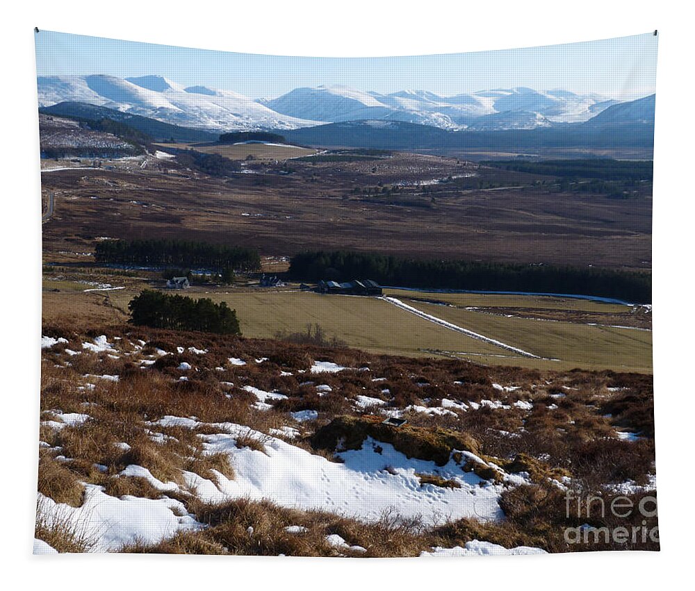 Cairngorm Mountains Tapestry featuring the photograph Cairngorms Mountains from Dorback by Phil Banks