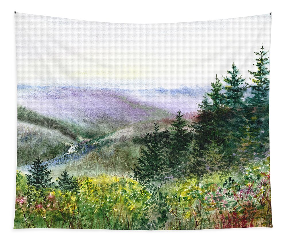 Gorgeous Landscape Tapestry featuring the painting Redwood Creek National Park by Irina Sztukowski