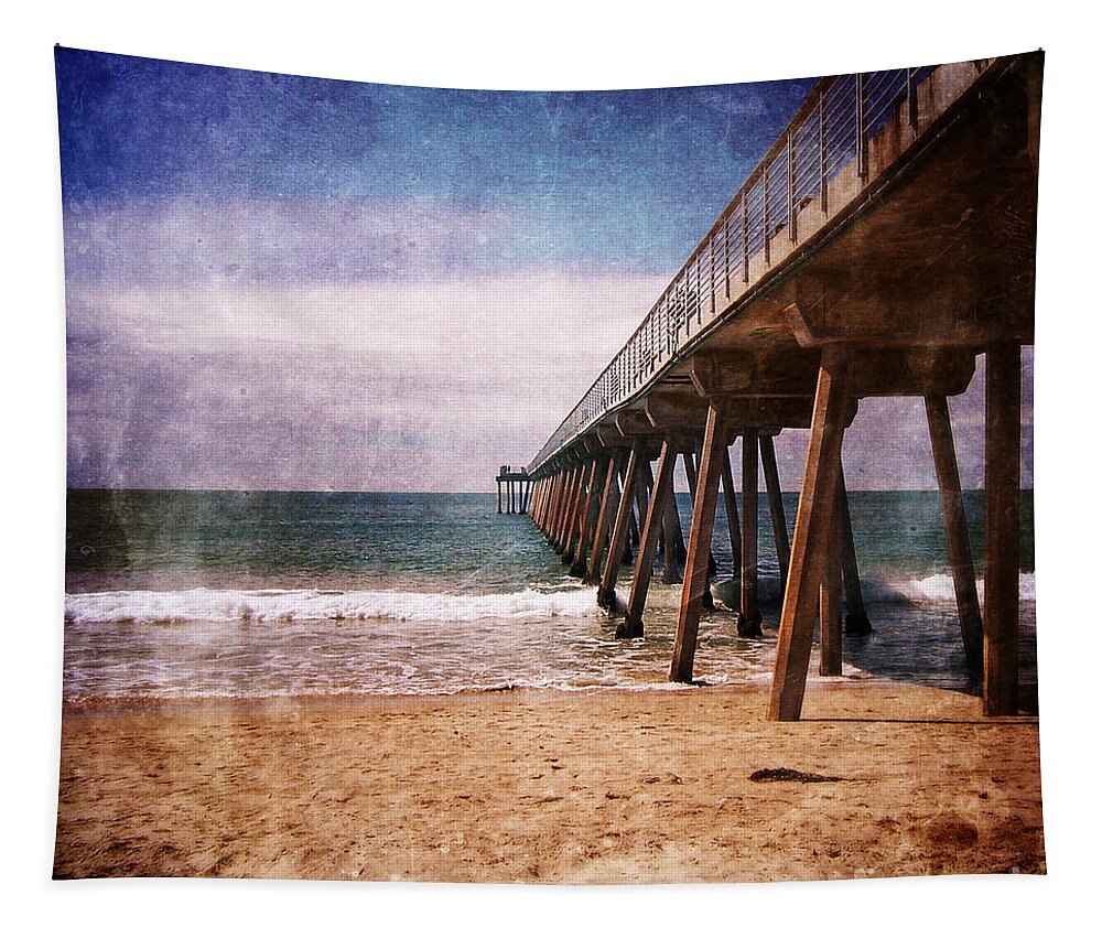 California Tapestry featuring the photograph California Pacific Ocean Pier by Phil Perkins