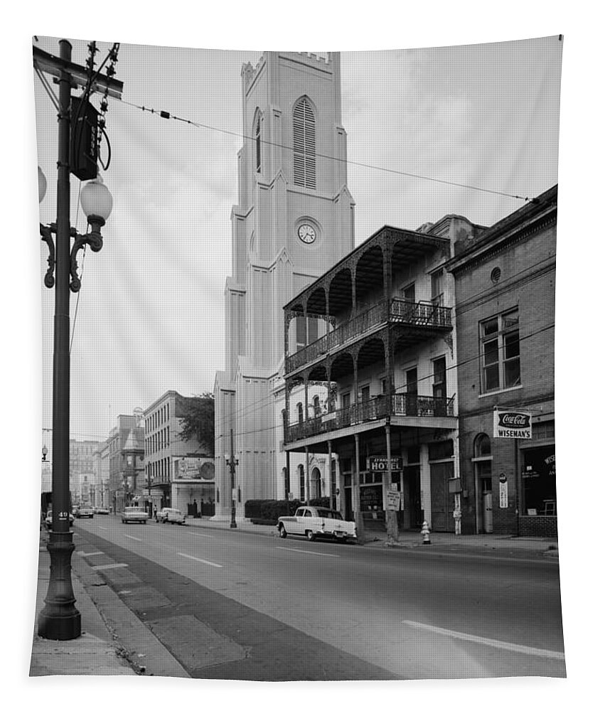 New Orleans Tapestry featuring the photograph Camp Street in New Orleans 1963 by Mountain Dreams