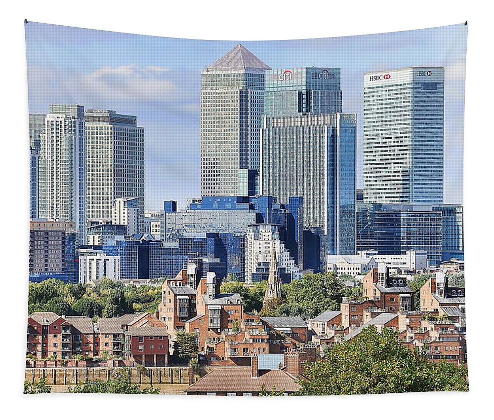 Artistic Tapestry featuring the photograph Canary Wharf #2 by Gouzel -