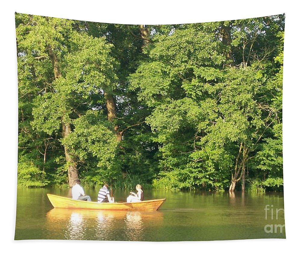  Tapestry featuring the photograph Canoe for three by Nora Boghossian