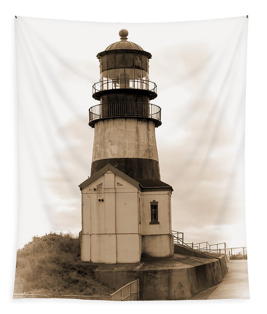 Cape Disappointment Tapestry featuring the photograph Cape Disappointment Lighthouse by Cathy Anderson