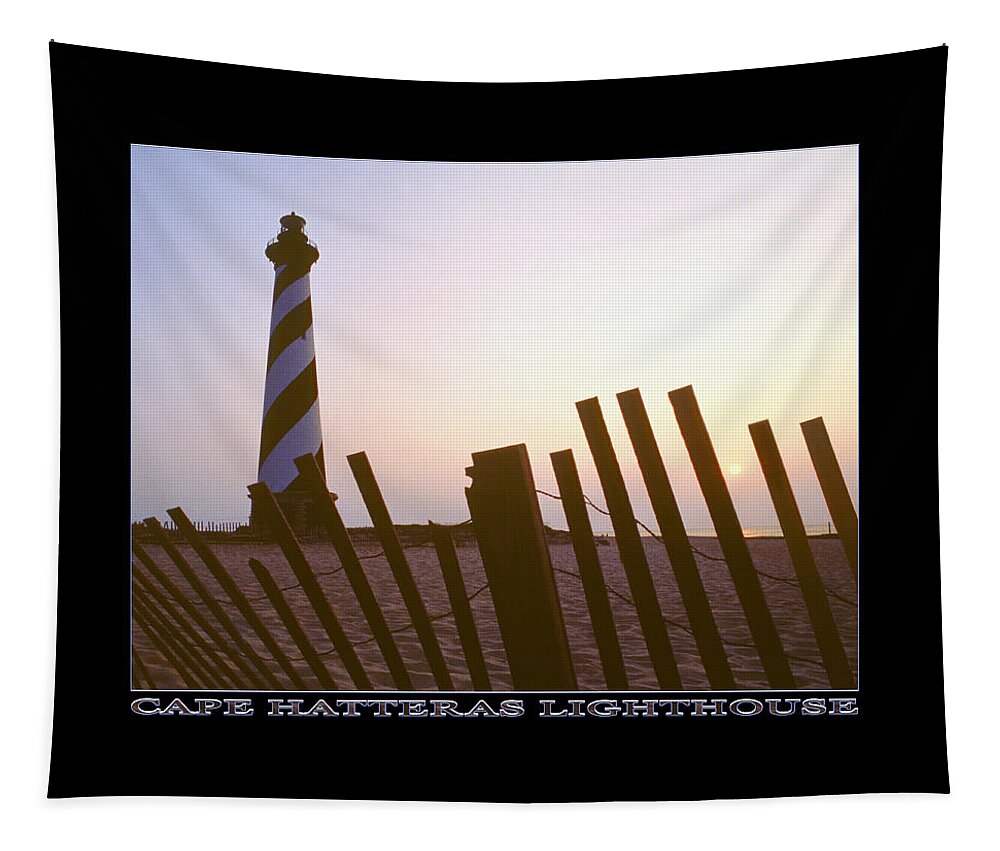 Outer Banks Sunrise Tapestry featuring the photograph Cape Hatteras Lighthouse by Mike McGlothlen