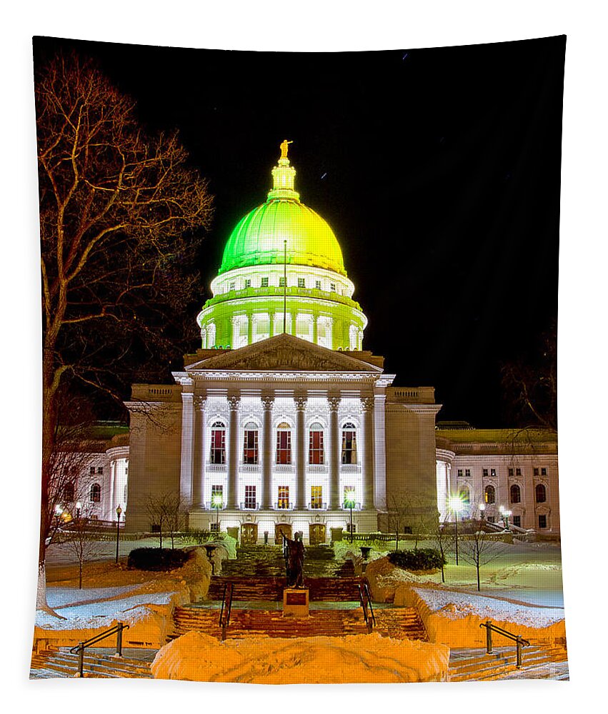 Capitol Tapestry featuring the photograph Capitol Madison Packers Colors by Steven Ralser