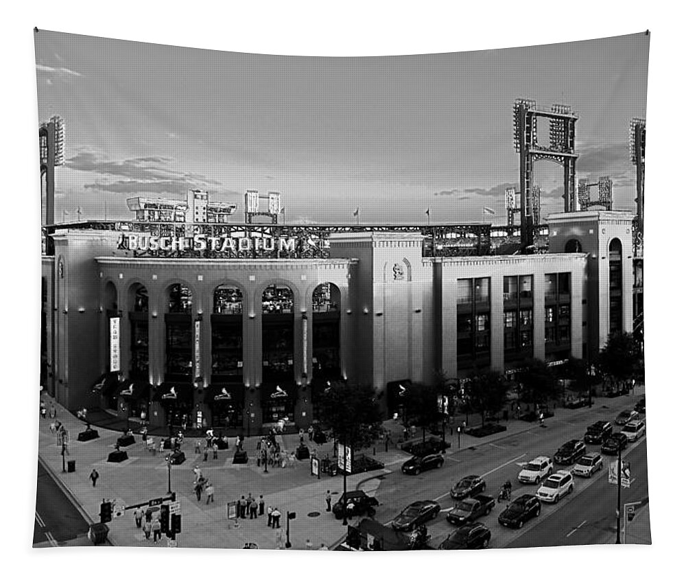 Cardinals Tapestry featuring the photograph Card Fans Arrive BW by C H Apperson