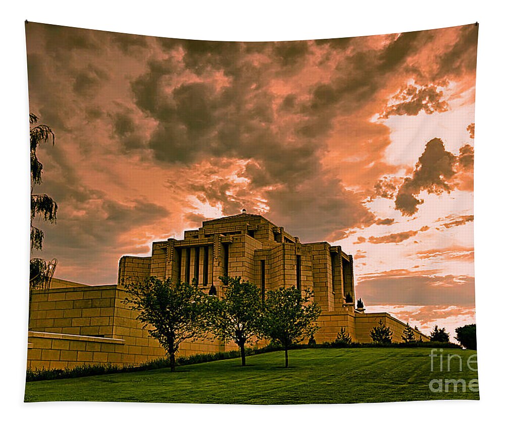 Temple Tapestry featuring the photograph Cardston Alberta Temple by Teresa Zieba