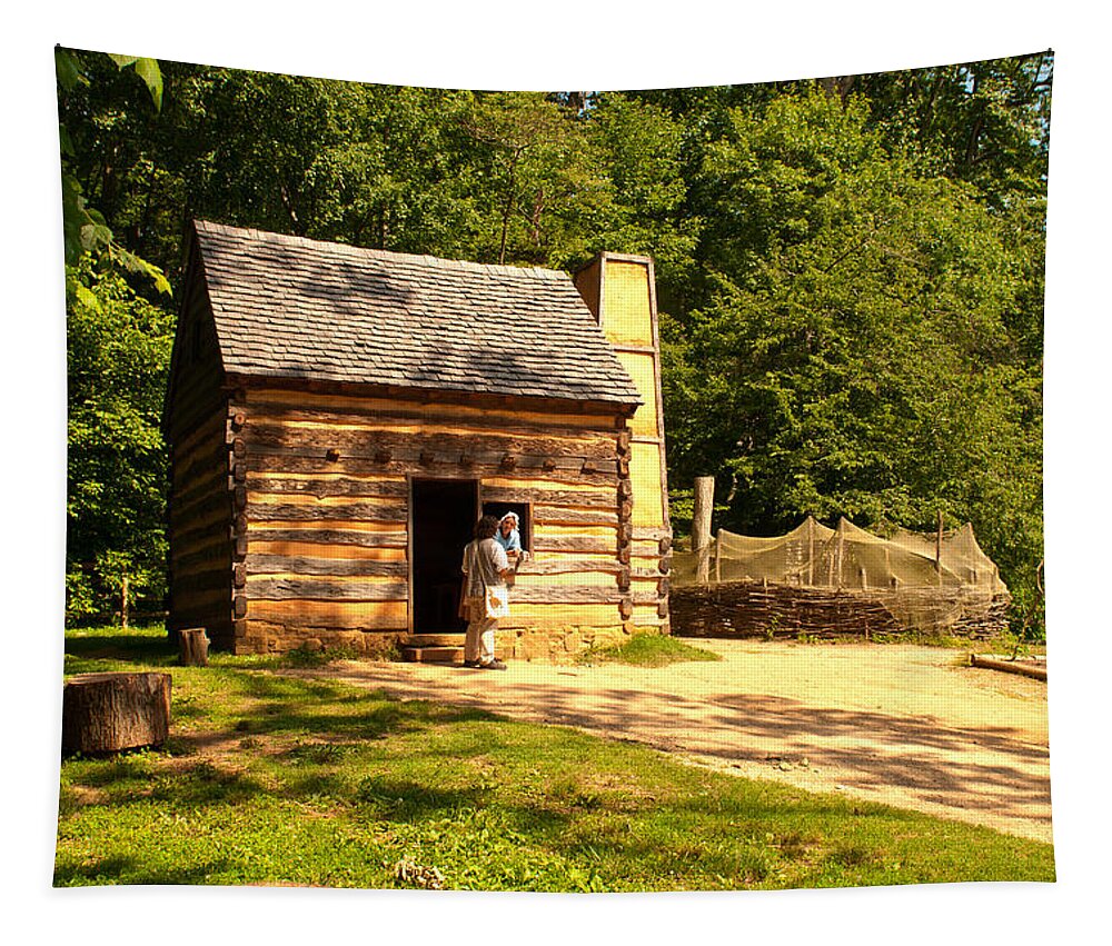Mount Vernon Tapestry featuring the photograph Mount Vernon Care Takers Cabin by Paul Mangold