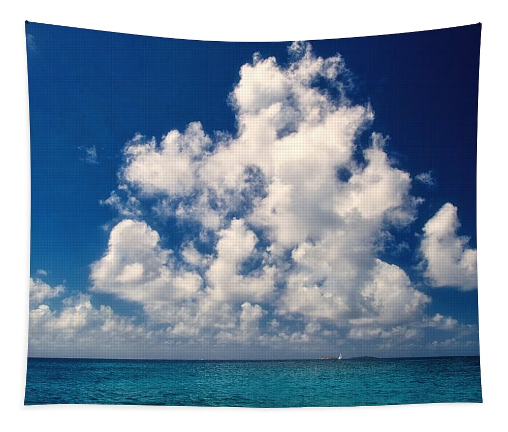 Blue Tapestry featuring the photograph Caribbean Cloud by Lisa Chorny