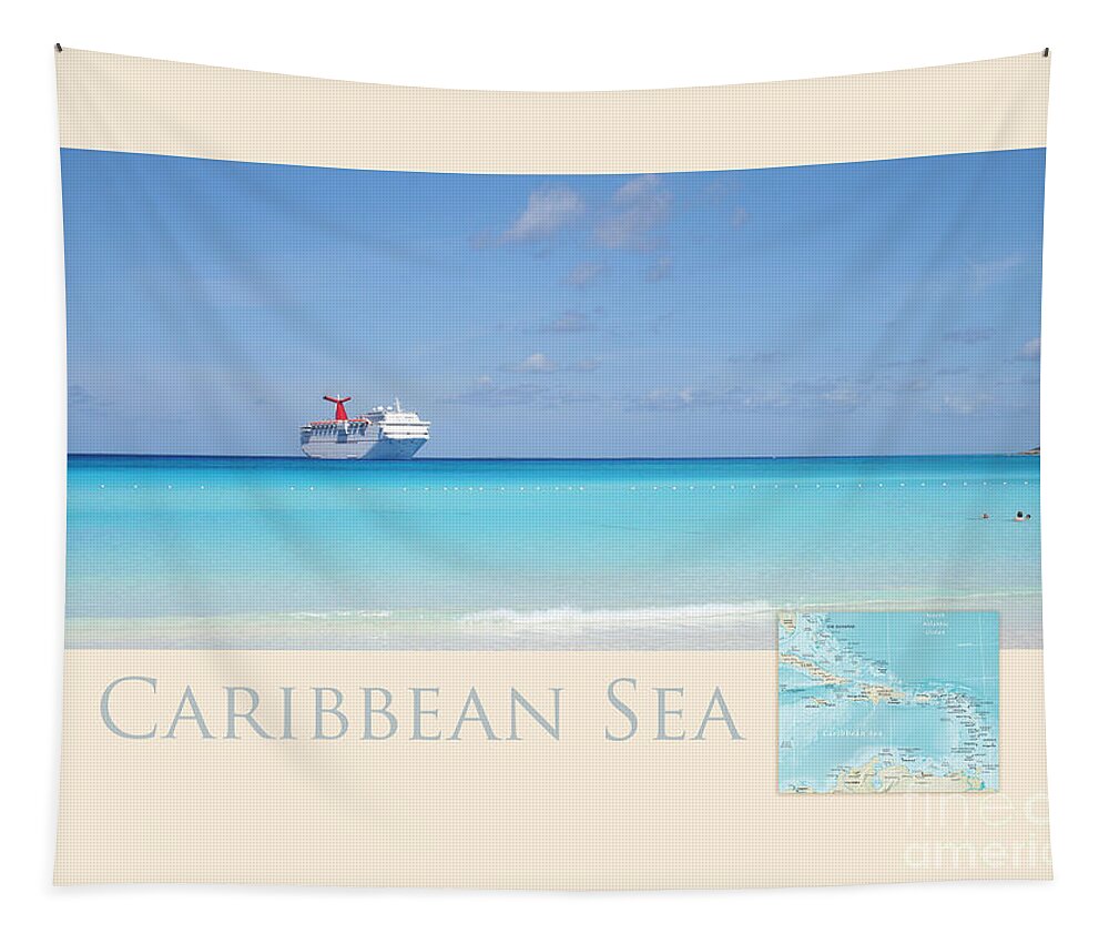 Caribbean Tapestry featuring the photograph Caribbean Sea by Hermes Fine Art