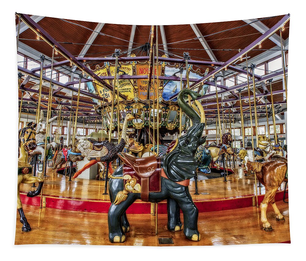 Carousel Tapestry featuring the photograph Carousel by Brett Engle