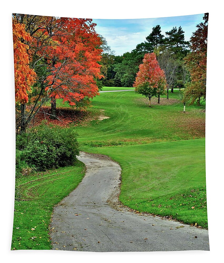 Golf Tapestry featuring the photograph Cart Path by Frozen in Time Fine Art Photography