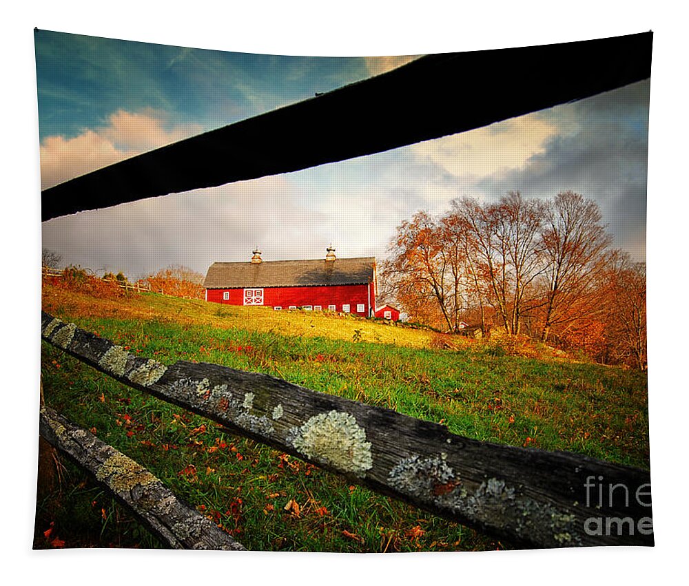 Kent Tapestry featuring the photograph Carter Farm Connecticut by Sabine Jacobs