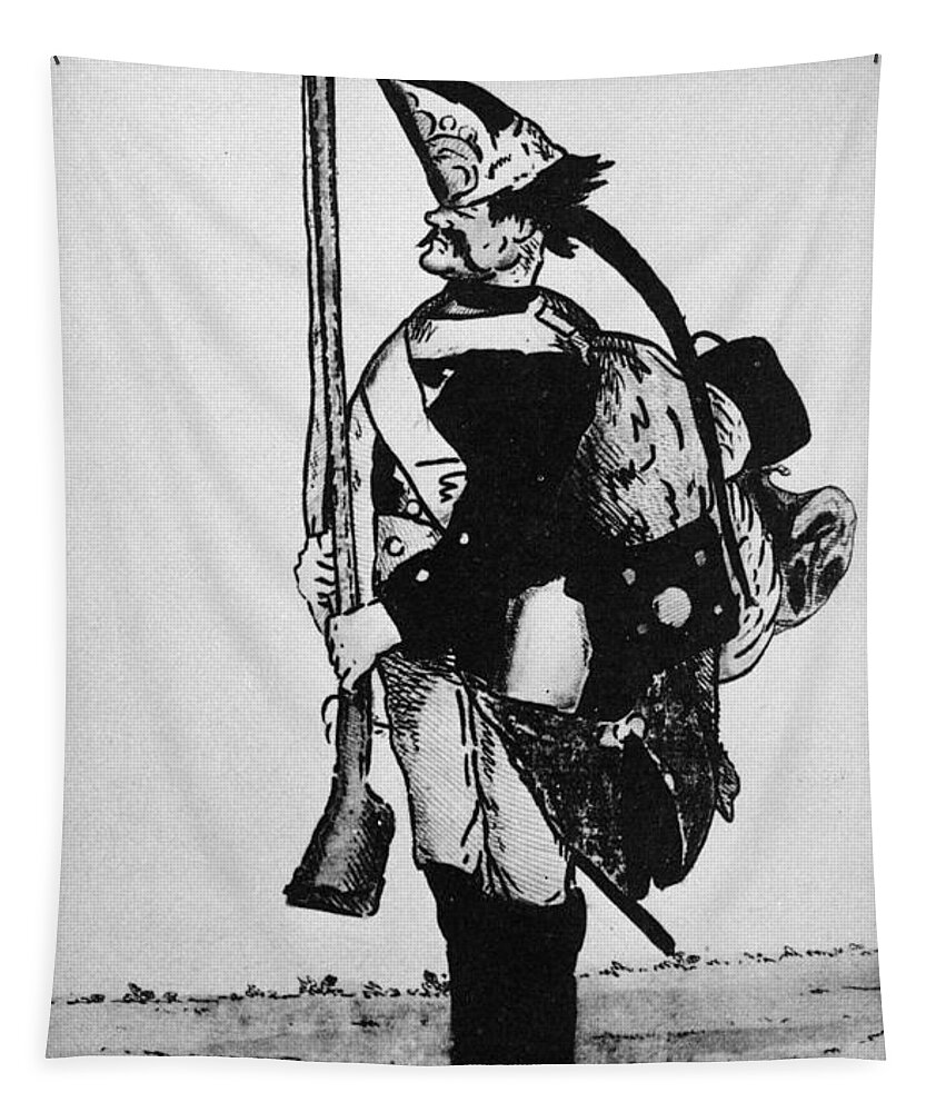 18th Century Tapestry featuring the photograph Cartoon: Hessian Soldier by Granger