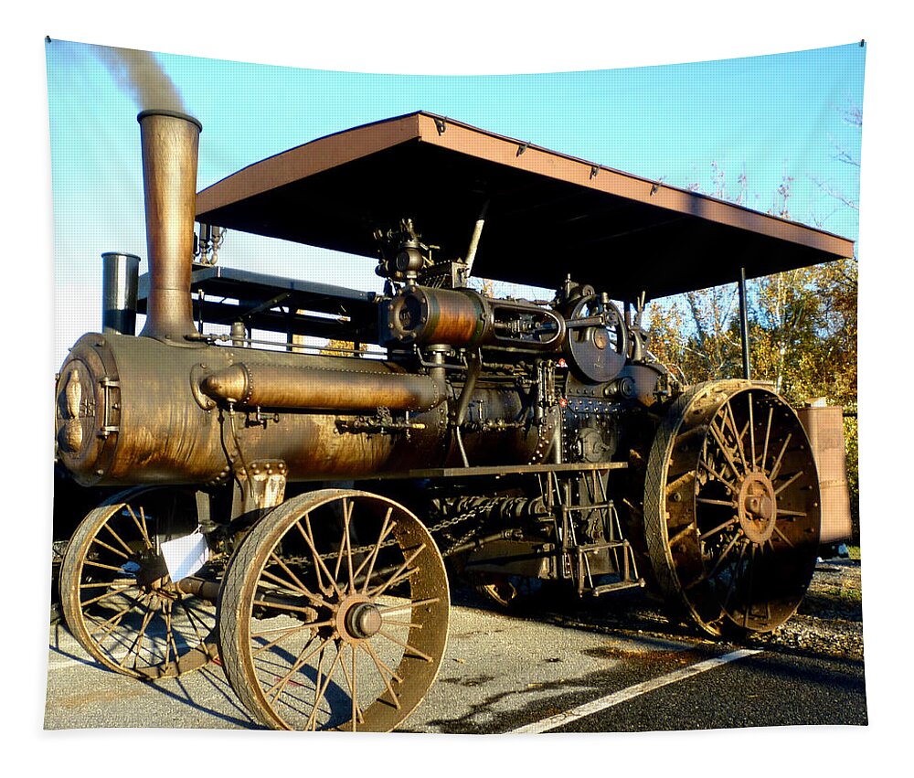 Antique Tapestry featuring the photograph Case Steam Tractor by Pete Trenholm