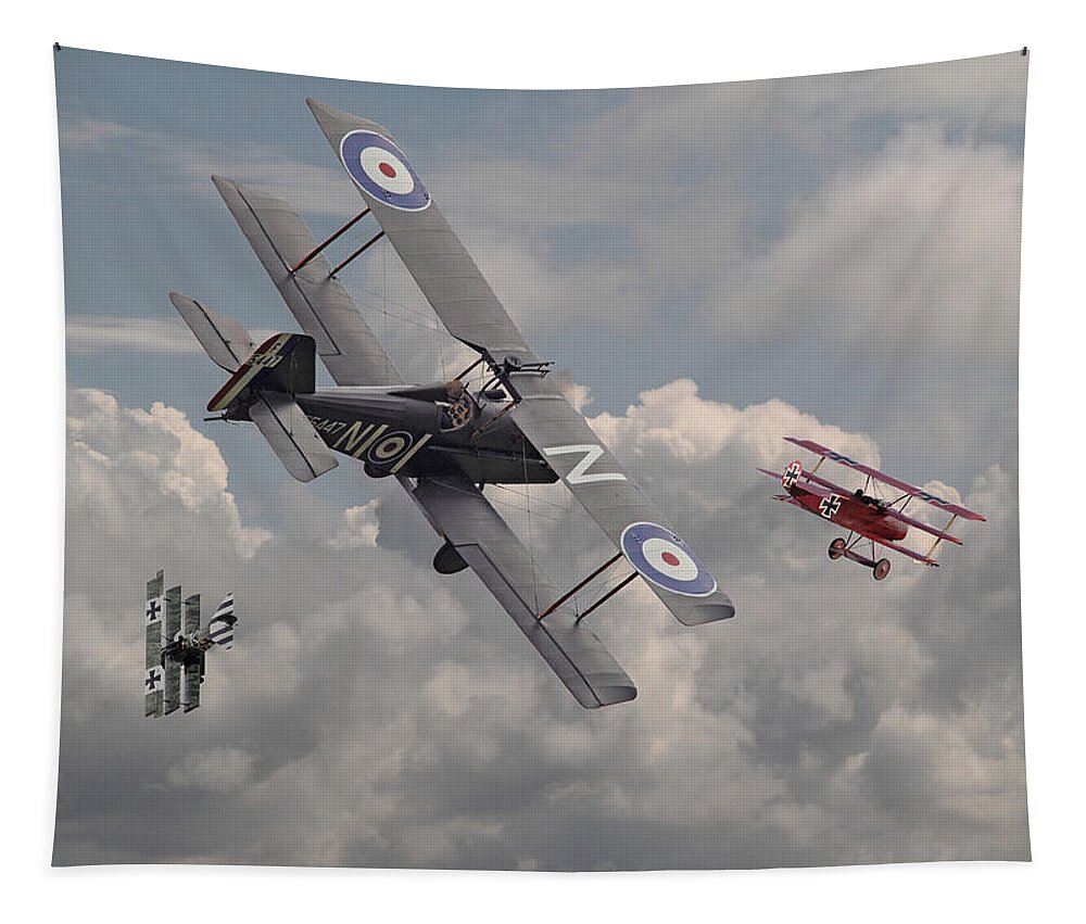 Aircraft Tapestry featuring the digital art Cat among the Pigeons by Pat Speirs