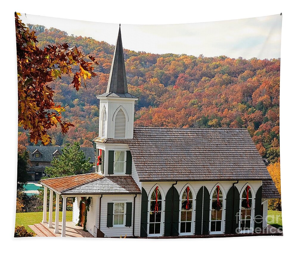 Church Tapestry featuring the photograph Chapel at Big Cedar by Nava Thompson