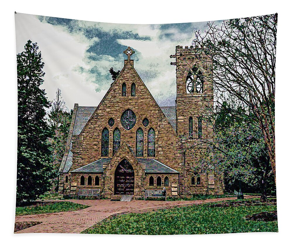 Chapel Tapestry featuring the photograph Chapel at University of Virginia by Jerry Gammon