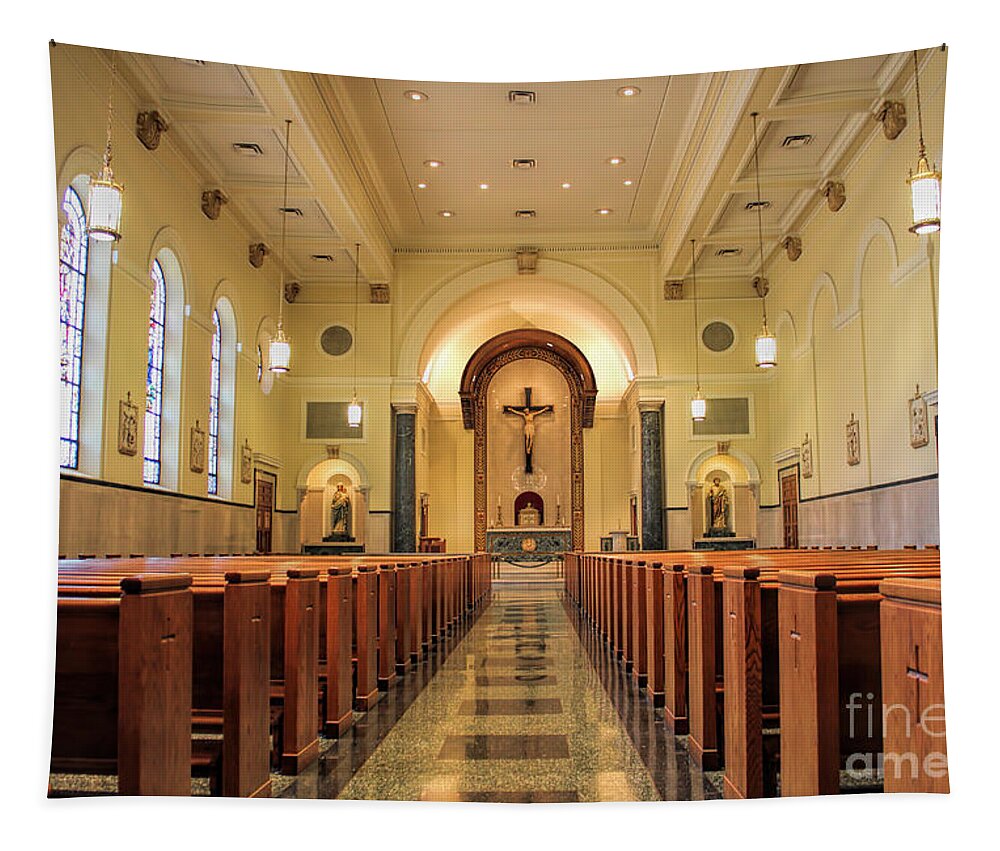 Chapel Tapestry featuring the photograph Chapel Interior 01 by Carlos Diaz