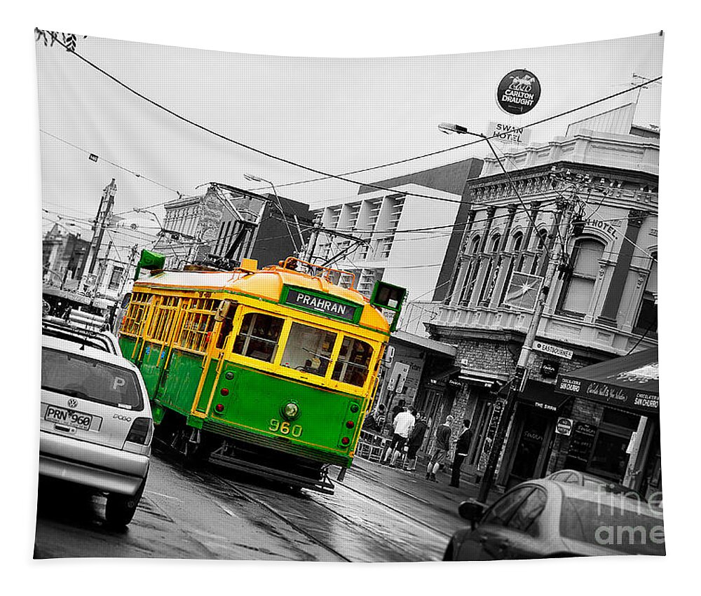 Australia Tapestry featuring the photograph Chapel St Tram by Az Jackson