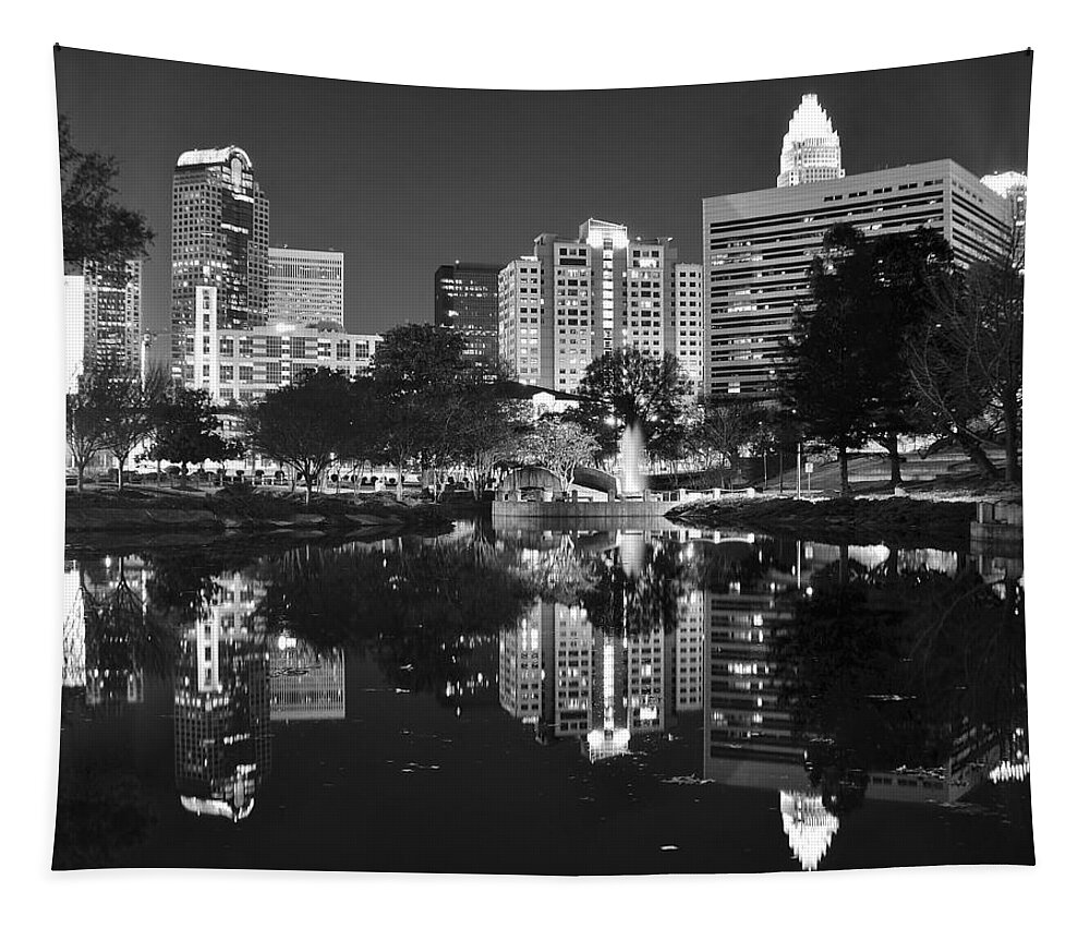 Charlotte Tapestry featuring the photograph Charlotte Reflecting in Black and White by Frozen in Time Fine Art Photography