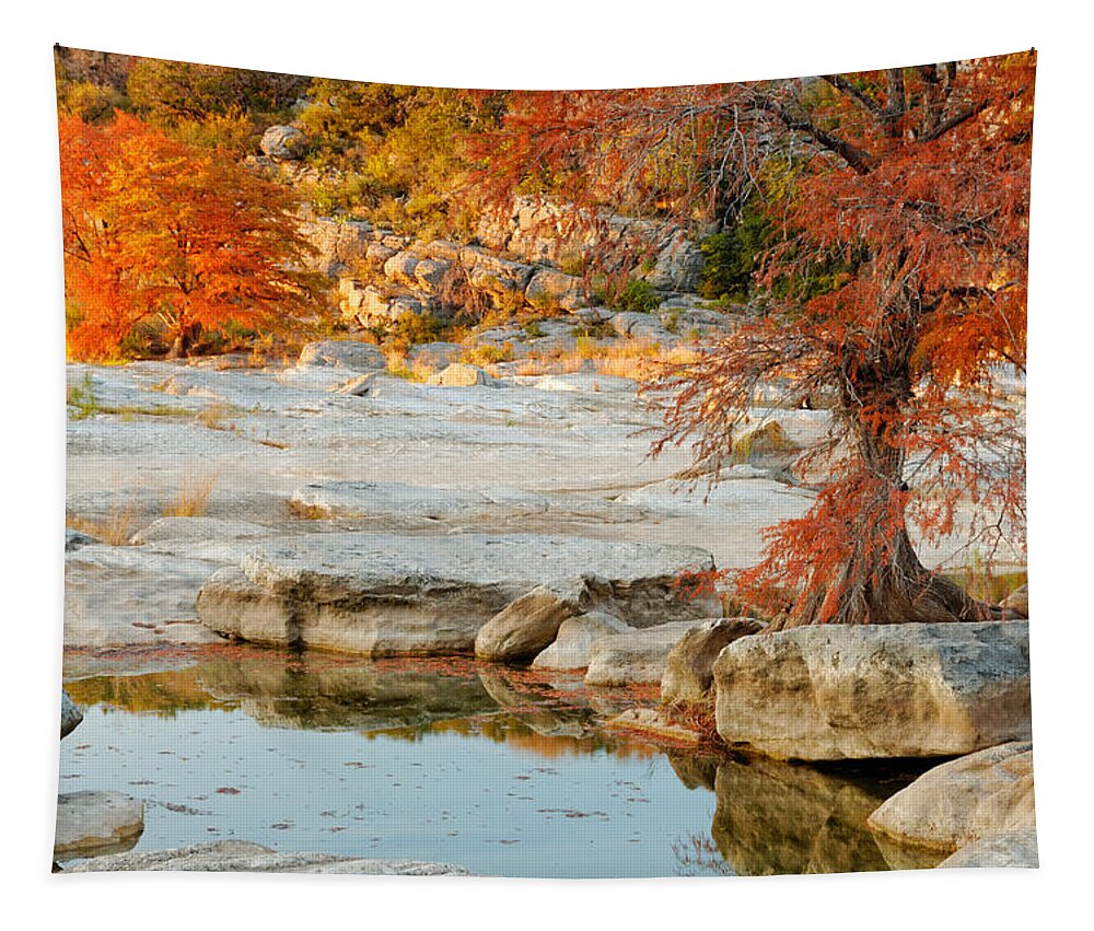 Pedernales Tapestry featuring the photograph Chasing the Light at Pedernales Falls State Park Hill Country by Silvio Ligutti