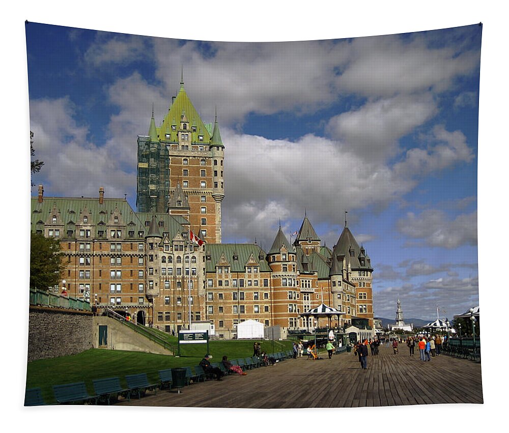 Chateau Frontenac Tapestry featuring the photograph Chateau Frontenac Quebec City by Nicky Jameson