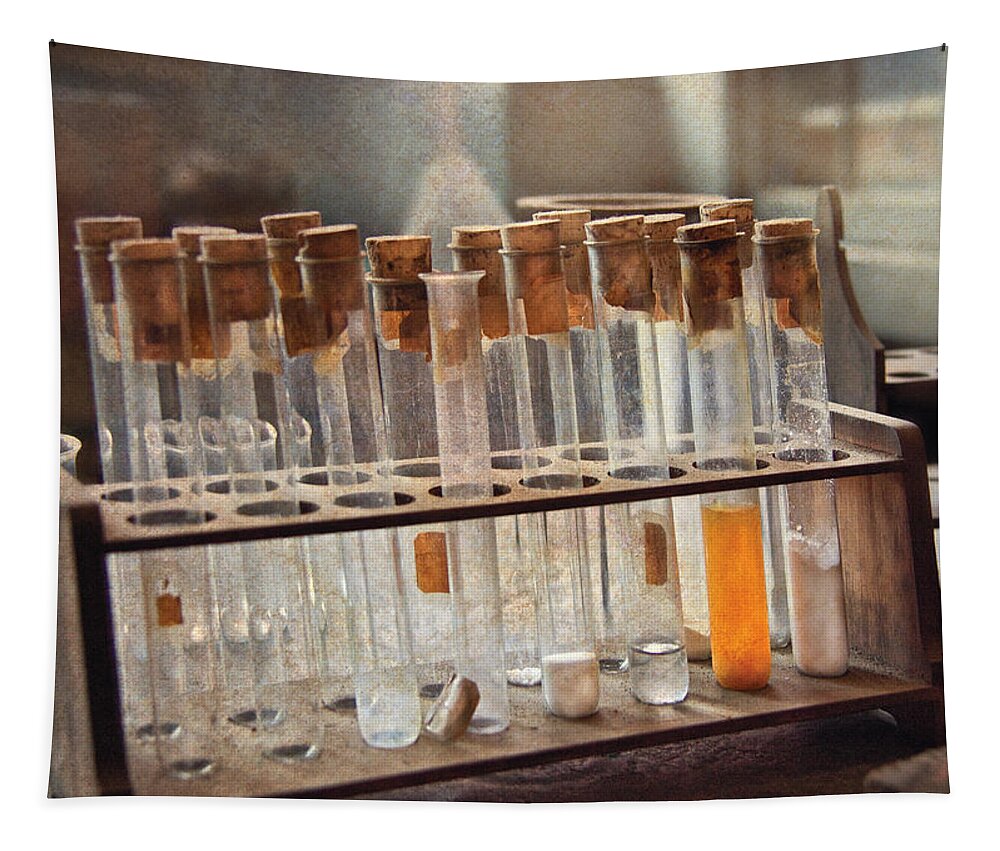 Vials Tapestry featuring the photograph Chemist - Specimen by Mike Savad