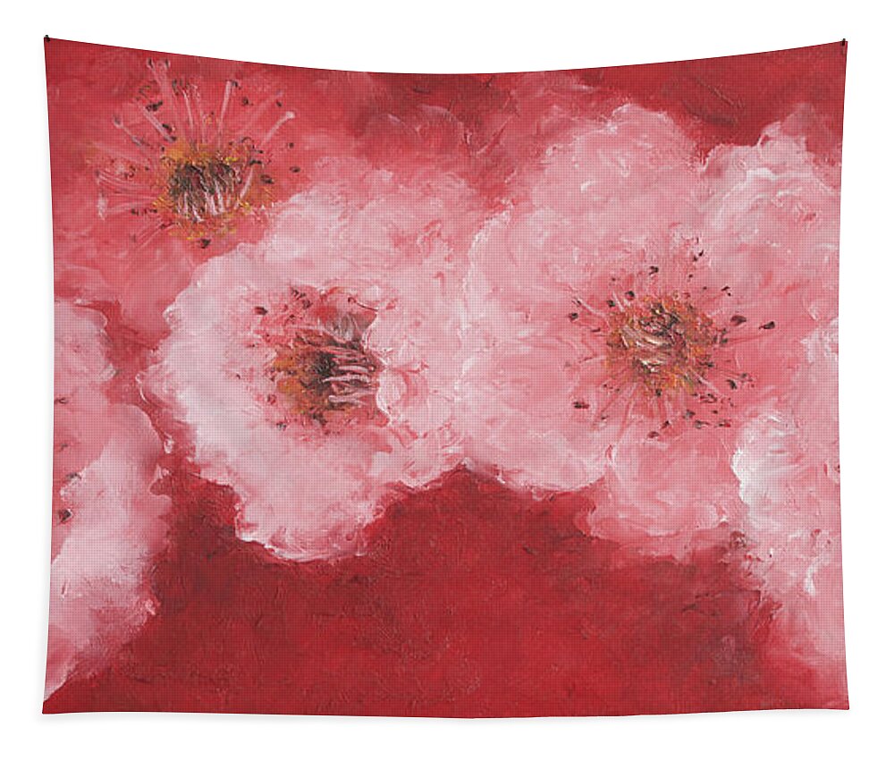 Cherry Blossom Tapestry featuring the painting Cherry Blossom by Jan Matson