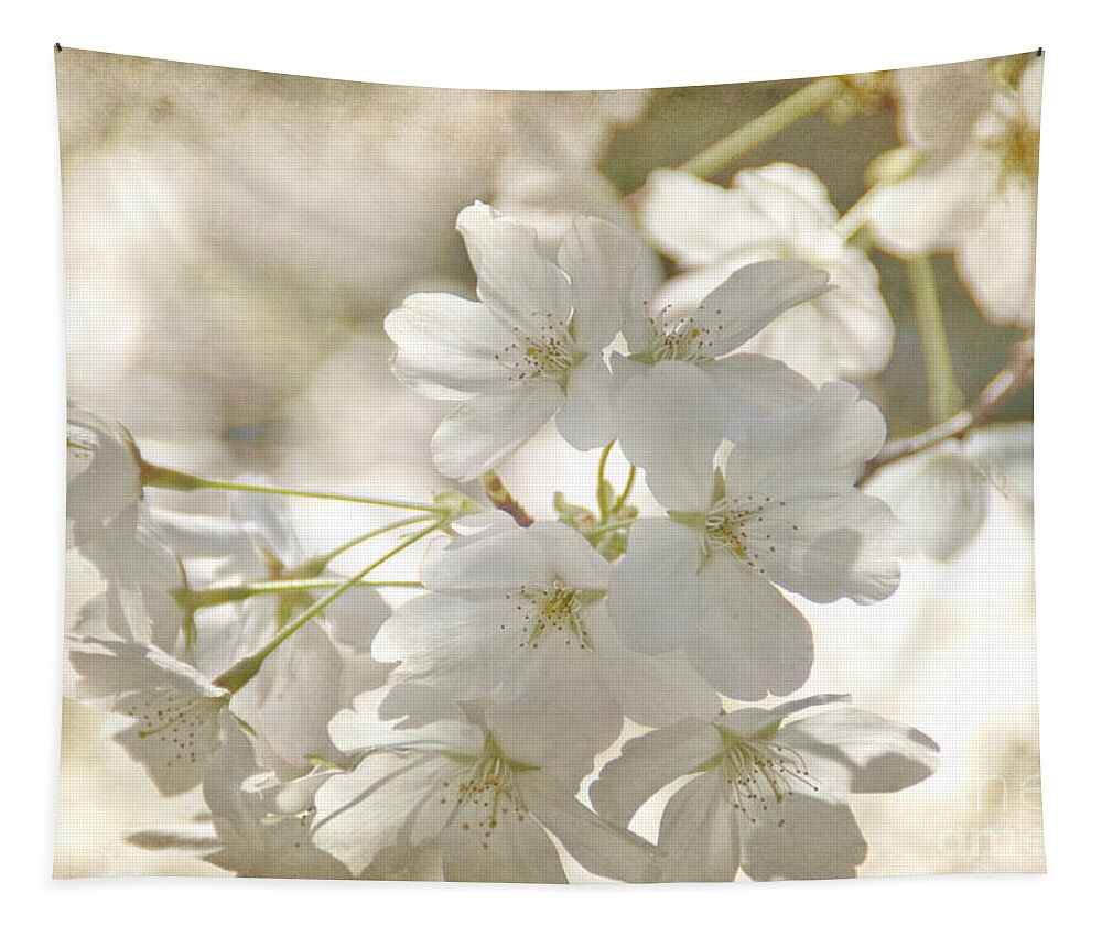 Flowers Tapestry featuring the photograph Cherry blossoms by Peggy Hughes