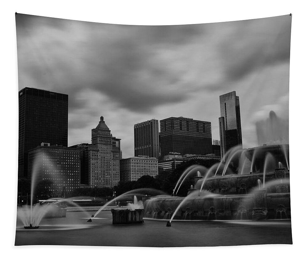 Chicago Tapestry featuring the photograph Chicago City Skyline by Miguel Winterpacht
