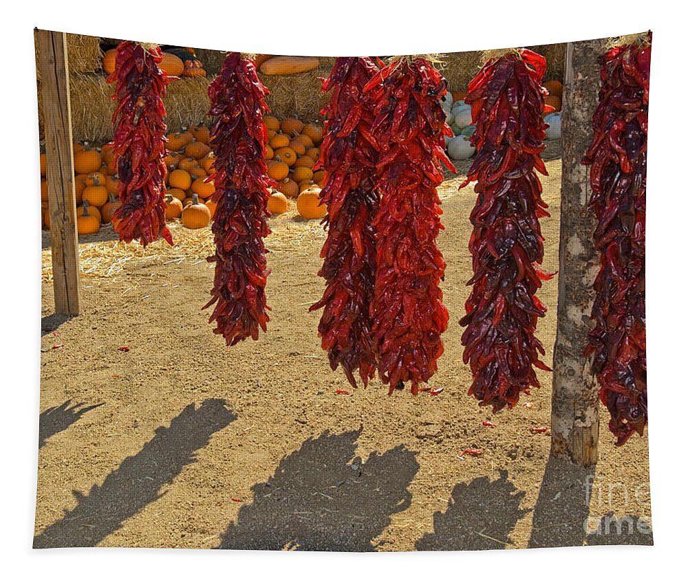 Pepper Tapestry featuring the photograph Chile Ristras by Richard and Ellen Thane