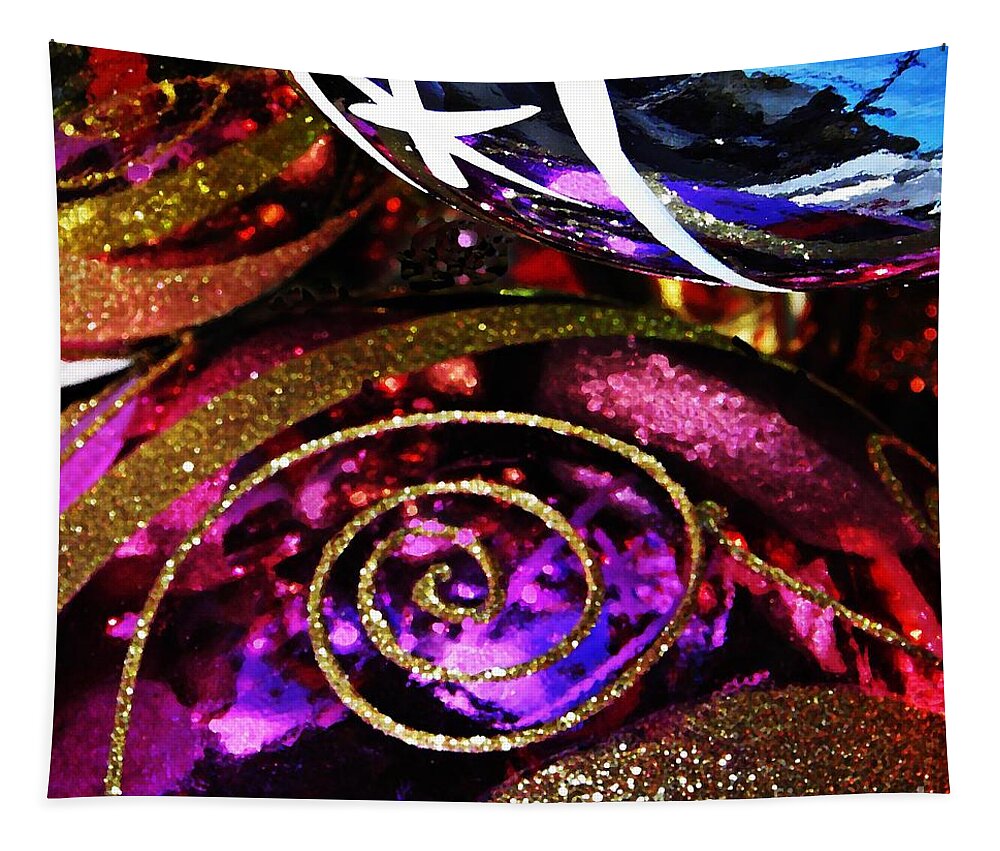 Ornaments Tapestry featuring the photograph Christmas Abstract 20 by Sarah Loft