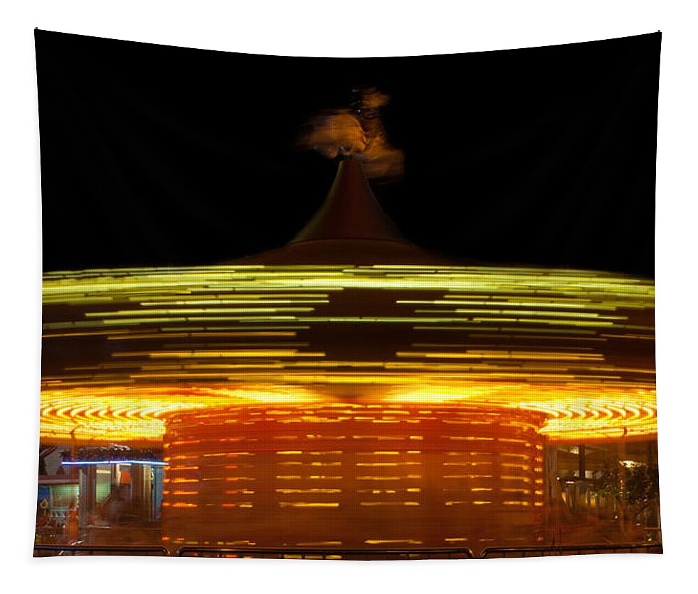 Colorful Lights Tapestry featuring the photograph Colorful lights, in motion by Michalakis Ppalis