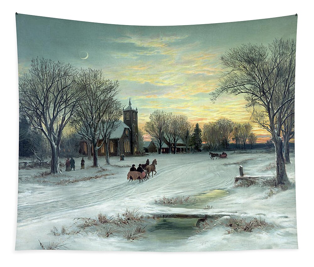 History Tapestry featuring the photograph Christmas Eve by Science Source