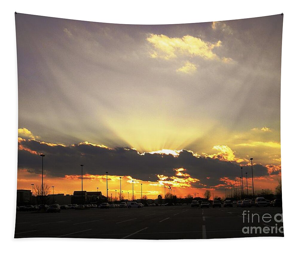 Sunset Tapestry featuring the photograph Christmas Holiday Sunset by Matthew Seufer
