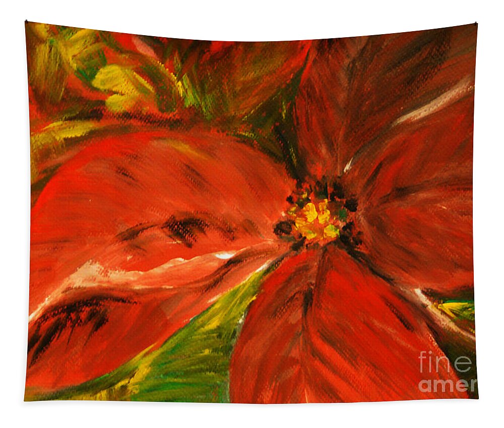 Flower Tapestry featuring the painting Christmas Star by Jasna Dragun