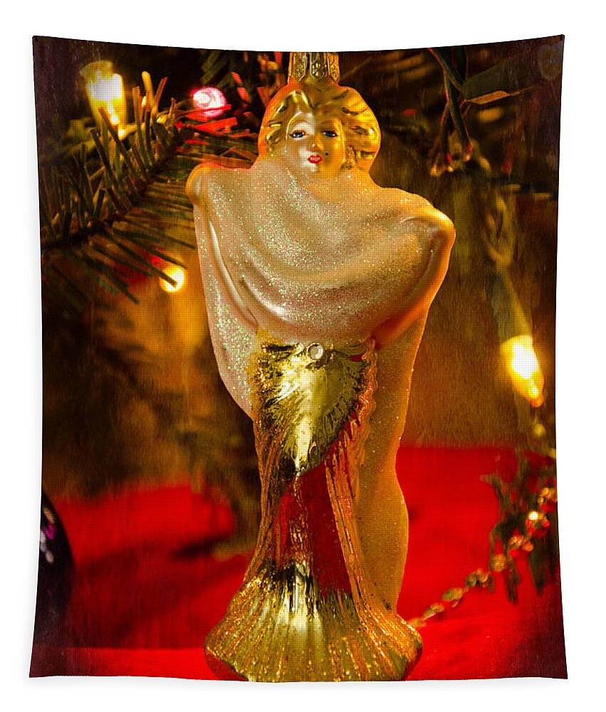 Christmas Tapestry featuring the photograph Christmas Marilyn by Susan McMenamin