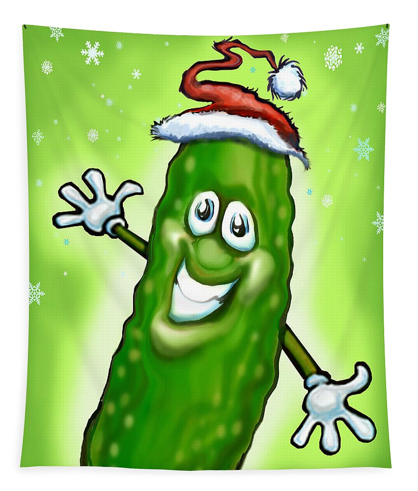 Christmas Tapestry featuring the painting Christmas Pickle by Kevin Middleton