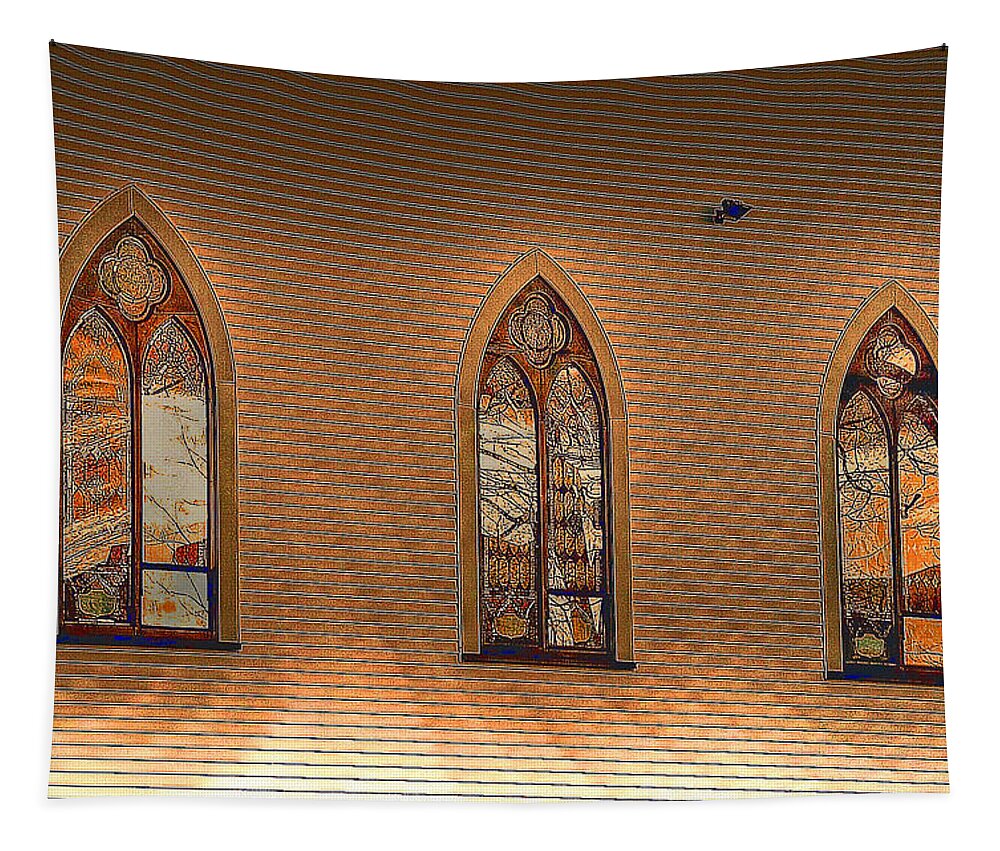 Church Tapestry featuring the photograph Church Windows by Phyllis Meinke