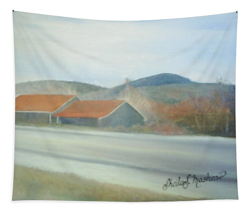 Restaurant Tapestry featuring the painting Churchills Mendon Vermont by Sheila Mashaw