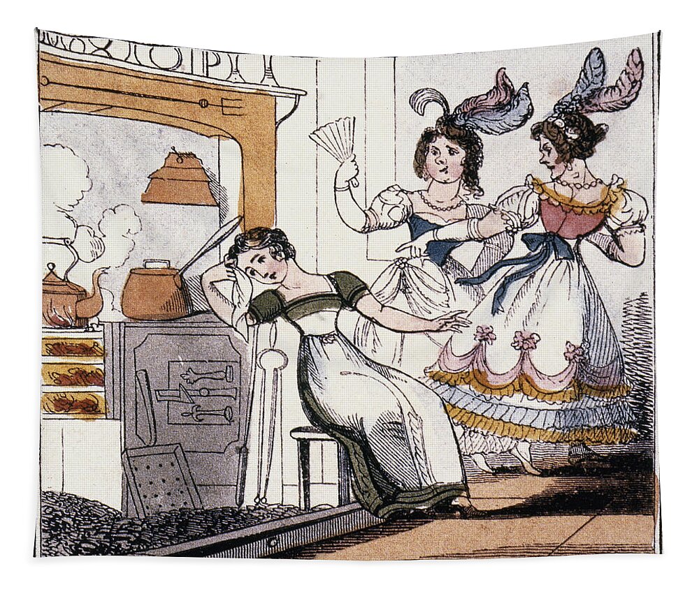 1825 Tapestry featuring the drawing Cinderella's Sisters Cinderella's by Granger