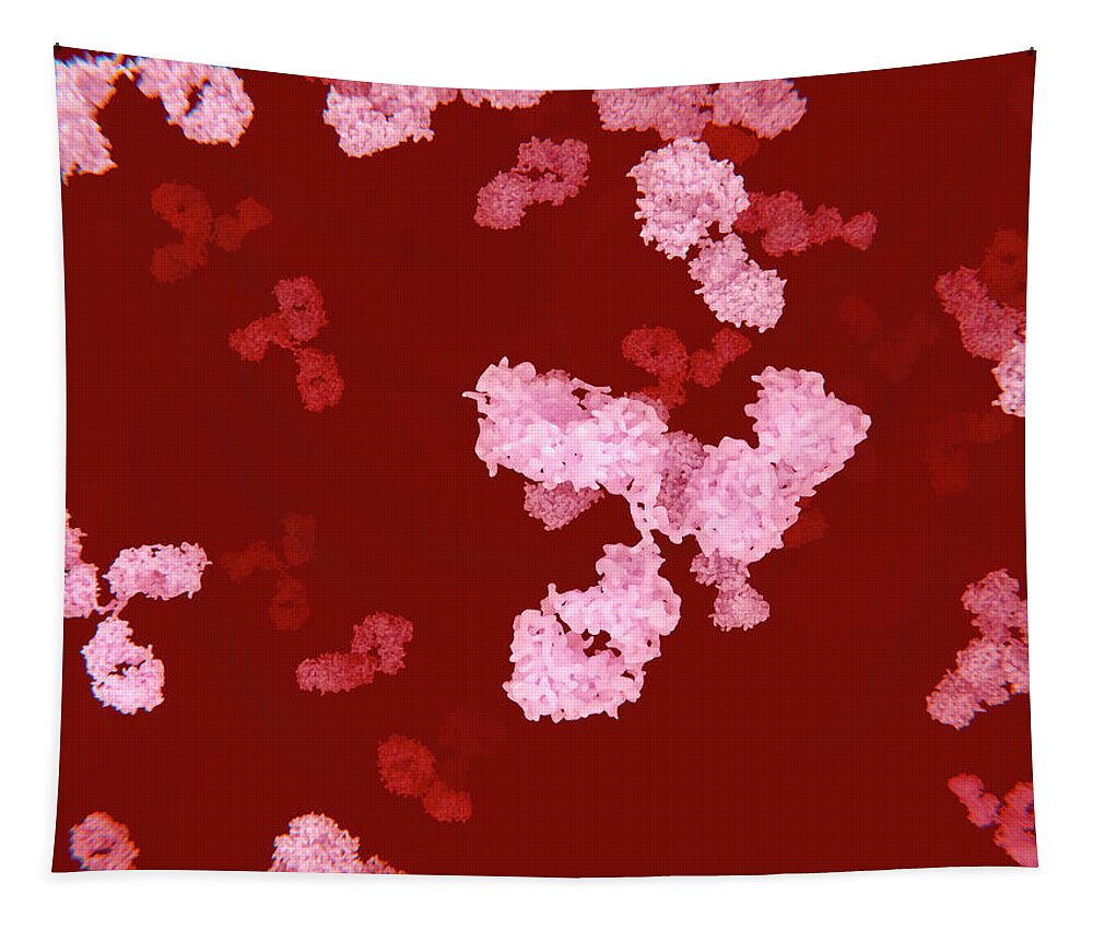 Antibodies Tapestry featuring the photograph Circulating Antibodies, Illustration by Juan Gaertner
