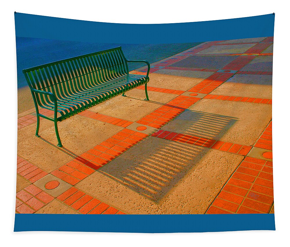 Bench Tapestry featuring the photograph City Bench Still Life by Ben and Raisa Gertsberg