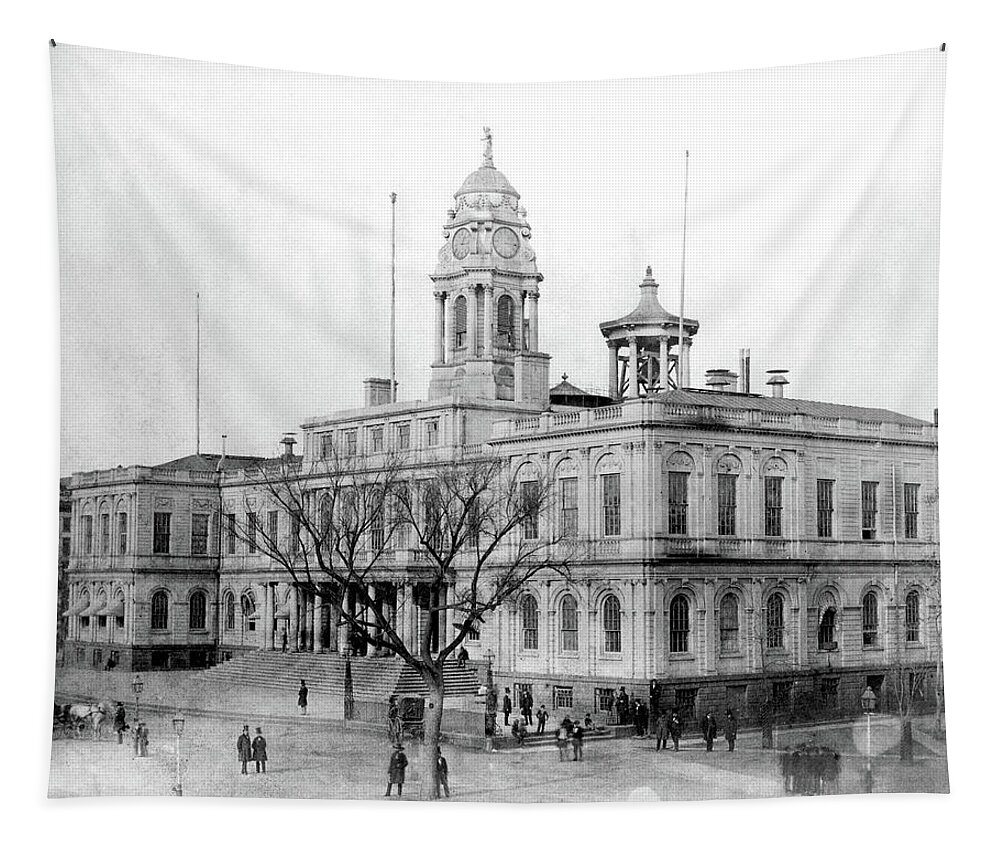 1860 Tapestry featuring the photograph City Hall, New York City by Granger